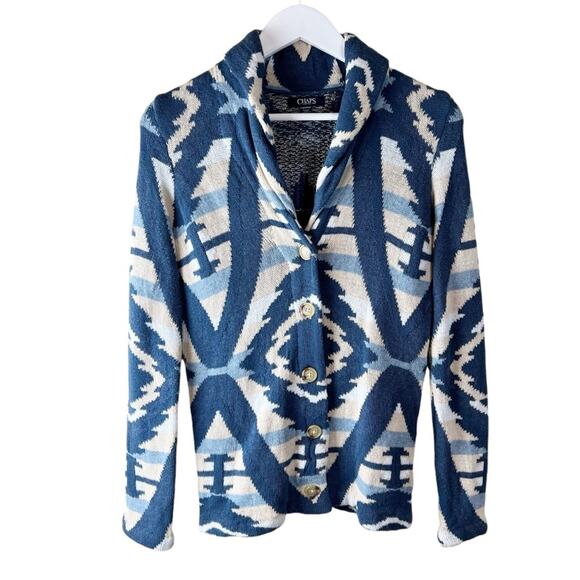 Chaps Ralph Lauren Women’s Aztec Southwest Boho Cardigan Sweater Petite XS - Picture 1 of 6